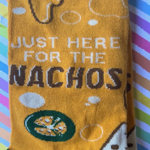 Fun and unique socks! JUST HERE FOR THE NACHOS 😃 - Picture 2 of 3